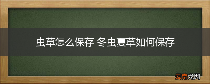 虫草怎么保存 冬虫夏草如何保存