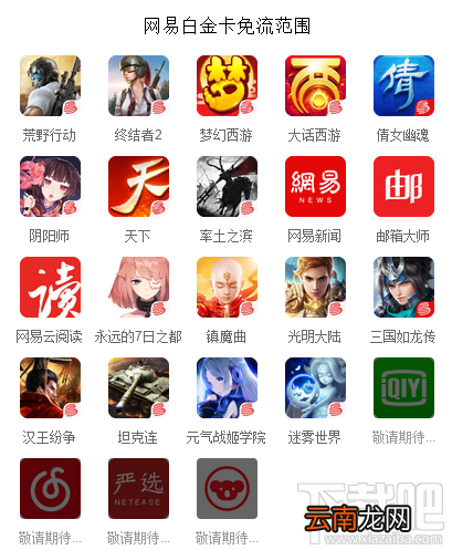 网易白金卡免流范围有哪些？网易白金卡免流范围