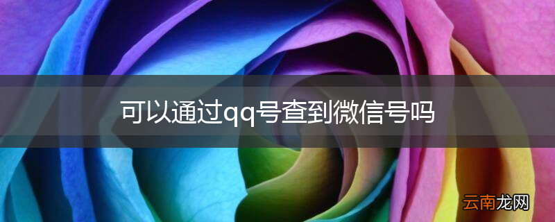 可以通过qq号查到微信号吗
