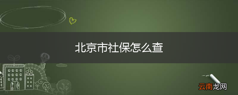 北京市社保怎么查