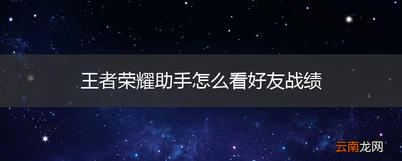 王者荣耀助手怎么看好友战绩