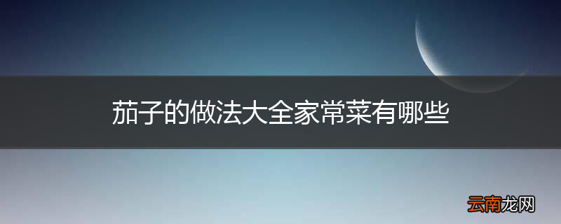 茄子的做法大全家常菜有哪些