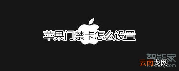 苹果门禁卡怎么设置