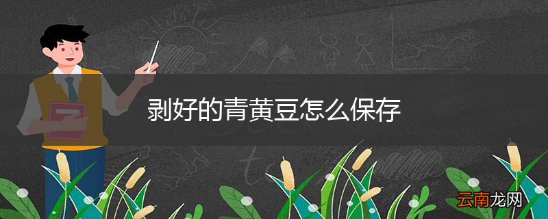 剥好的青黄豆怎么保存