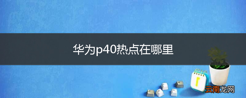 华为p40热点在哪里