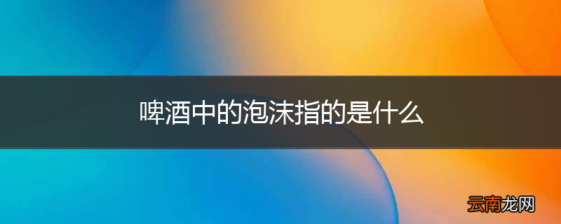 啤酒中的泡沫指的是什么