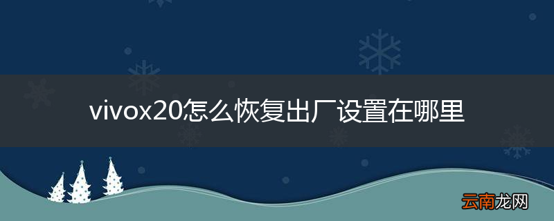 vivox20怎么恢复出厂设置在哪里