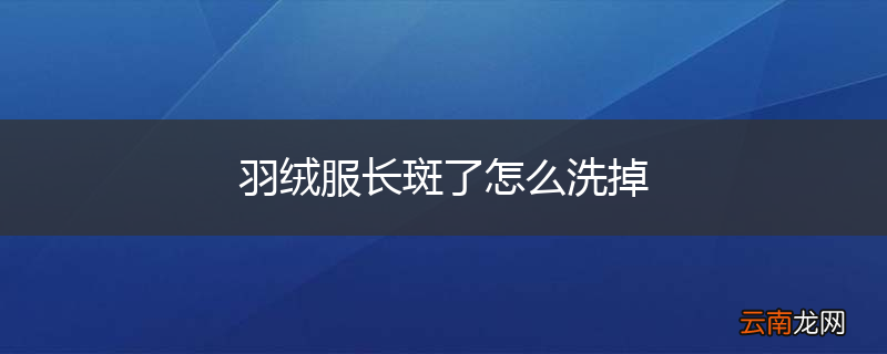 羽绒服长斑了怎么洗掉