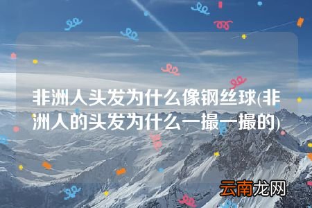 非洲人的头发为什么一撮一撮的 非洲人头发为什么像钢丝球