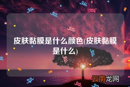 皮肤黏膜是什么 皮肤黏膜是什么颜色