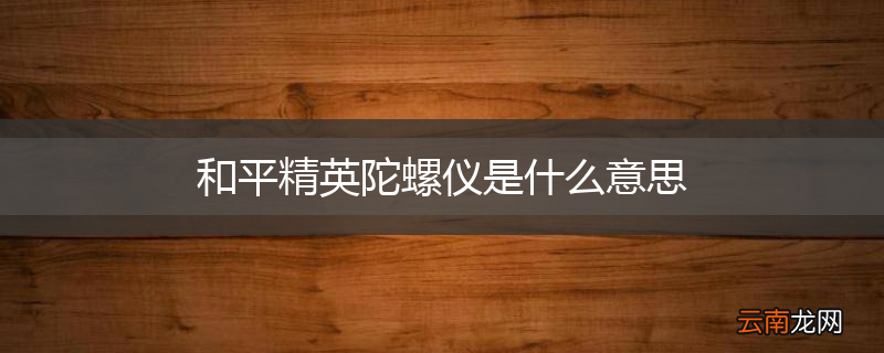 和平精英陀螺仪是什么意思