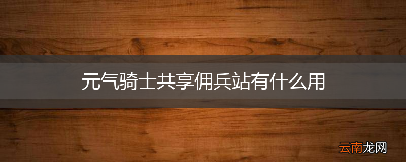 元气骑士共享佣兵站有什么用