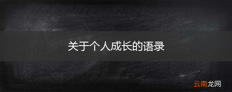 关于个人成长的语录