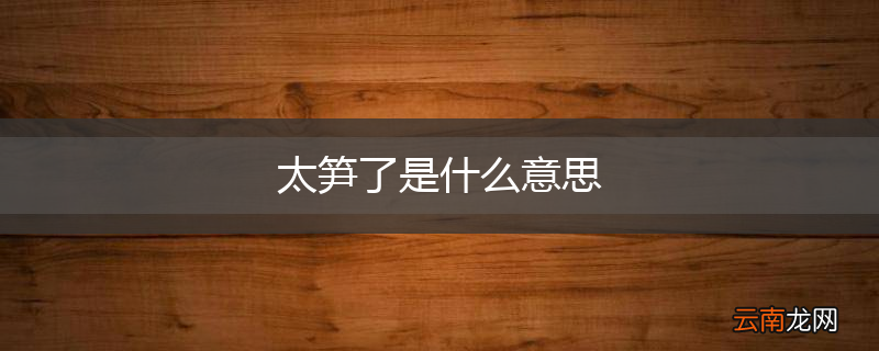 太笋了是什么意思
