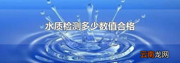 水质检测多少数值合格