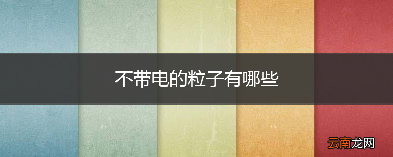 不带电的粒子有哪些