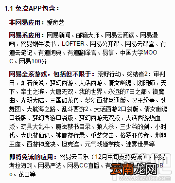 网易红卡/白金卡新增免流应用