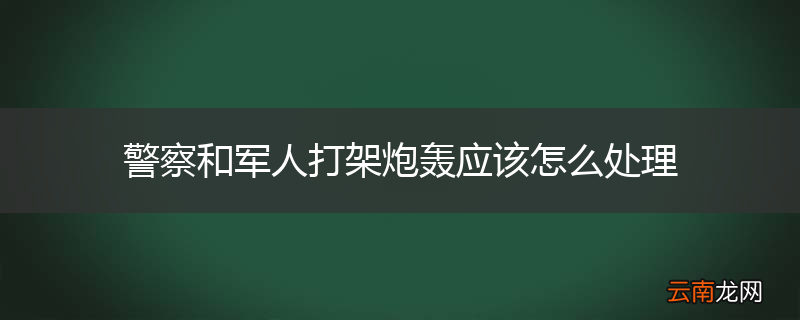 警察和军人打架炮轰应该怎么处理
