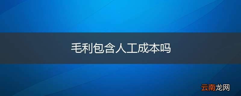 毛利包含人工成本吗