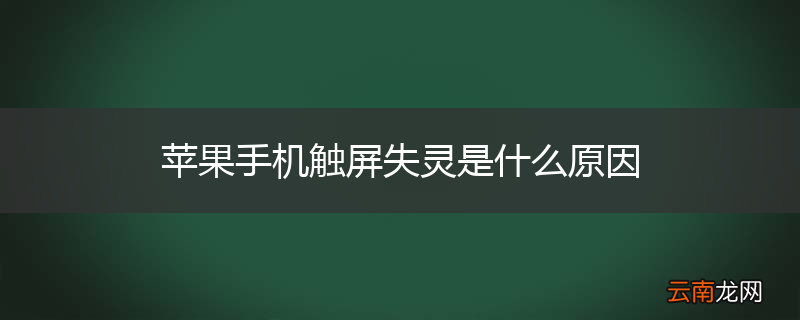 苹果手机触屏失灵是什么原因