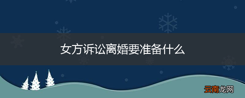 女方诉讼离婚要准备什么