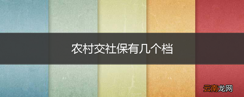 农村交社保有几个档