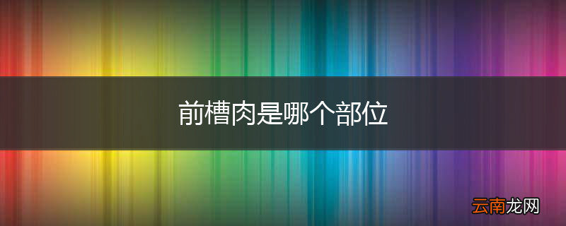 前槽肉是哪个部位