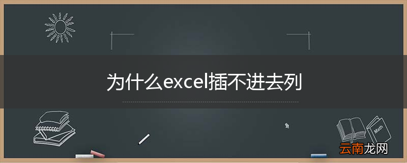 为什么excel插不进去列
