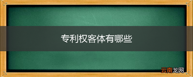 专利权客体有哪些
