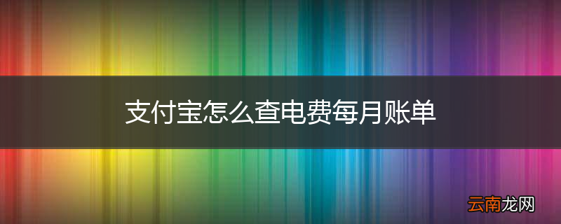 支付宝怎么查电费每月账单