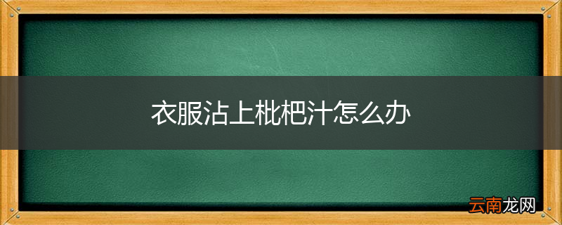 衣服沾上枇杷汁怎么办