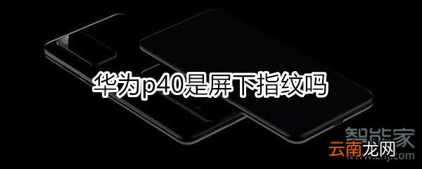 华为p40是屏下指纹吗