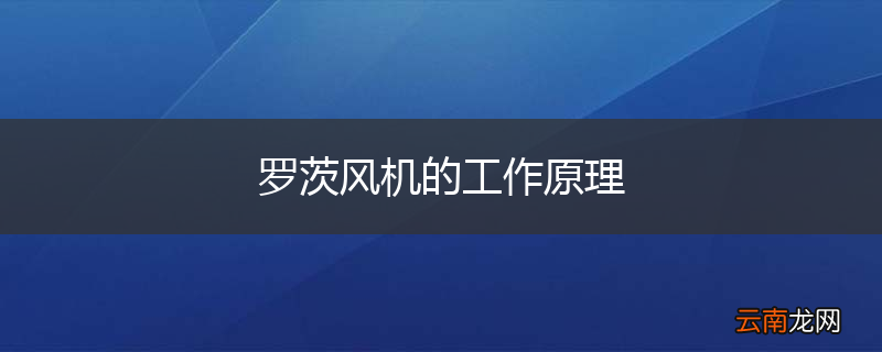 罗茨风机的工作原理