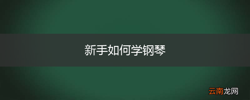 新手如何学钢琴