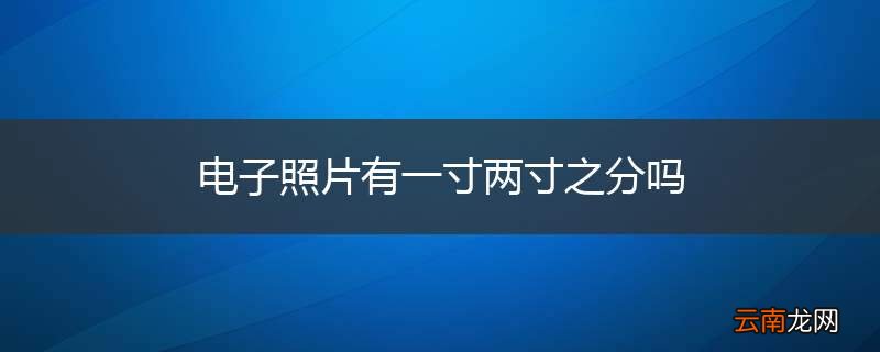电子照片有一寸两寸之分吗