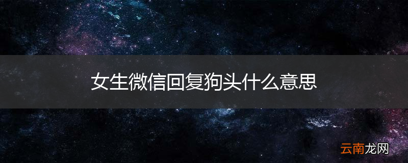 女生微信回复狗头什么意思