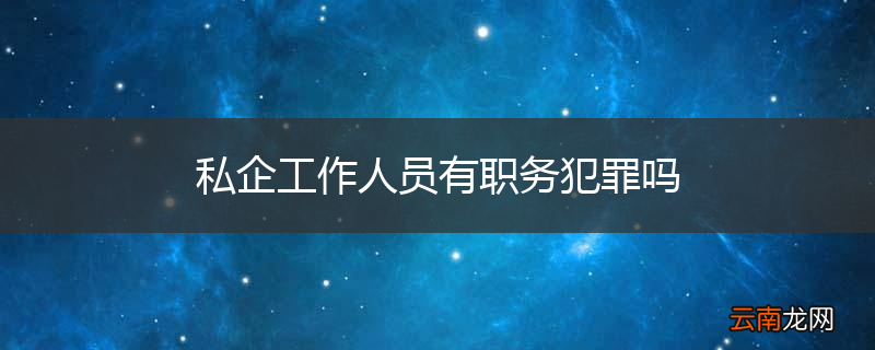 私企工作人员有职务犯罪吗
