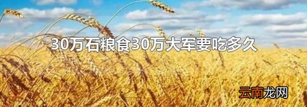 30万石粮食30万大军要吃多久