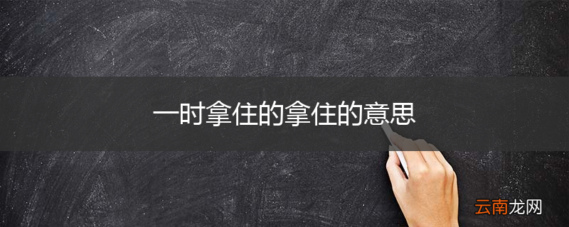 一时拿住的拿住的意思