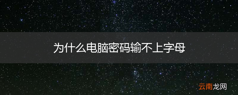 为什么电脑密码输不上字母