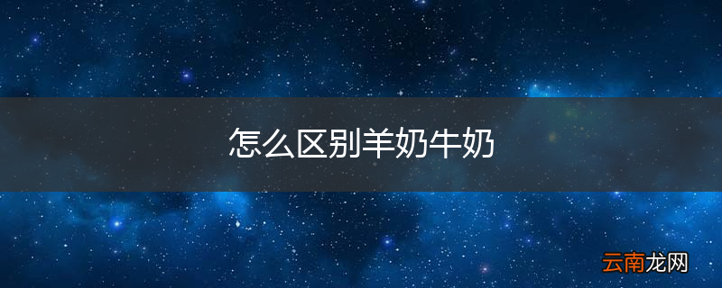 怎么区别羊奶牛奶