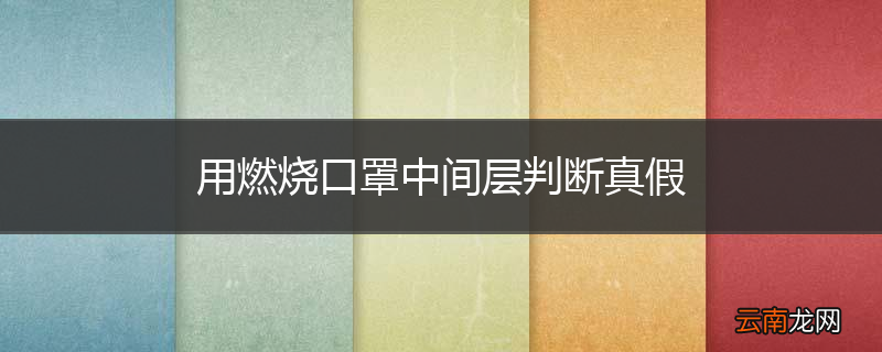 用燃烧口罩中间层判断真假