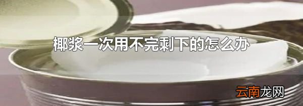 椰浆一次用不完剩下的怎么办