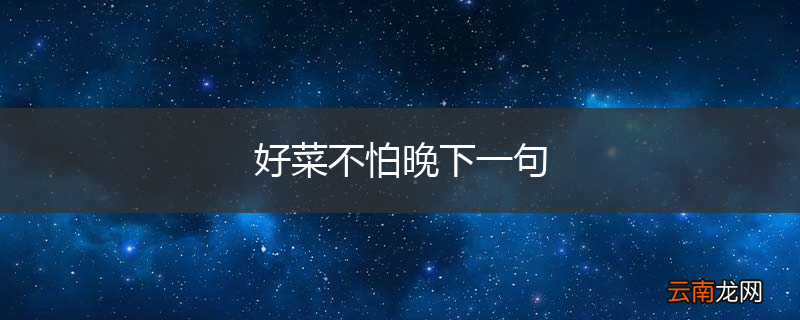 好菜不怕晚下一句