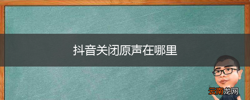 抖音关闭原声在哪里