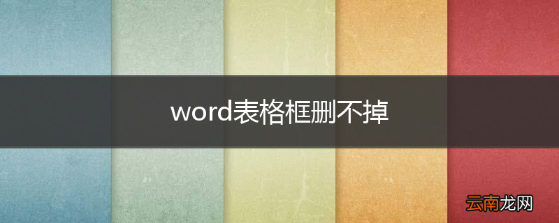 word表格框删不掉