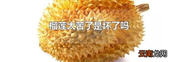 榴莲太苦了是坏了吗