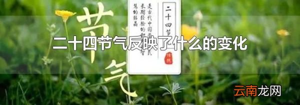 二十四节气反映了什么的变化