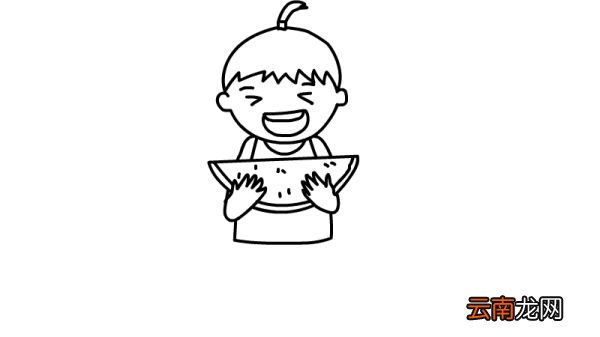 吃西瓜简笔画怎么画吃西瓜简笔画画法