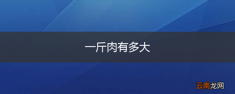 一斤肉有多大